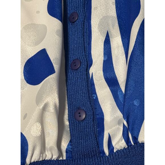 Anthony Sicari Vintage Two Piece Skirt Set Blue White Polka Dot USA Size 10 - Picture 7 of 15